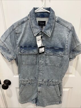 Joe’s Light Wash Denim Short Sleeve Romper